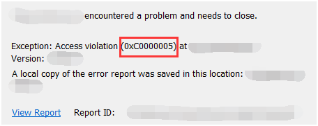 0xc0000005 Error