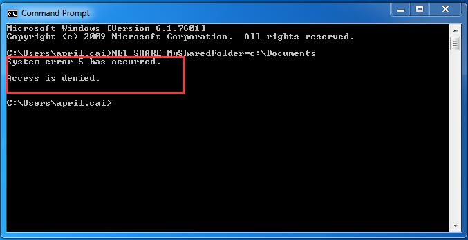 System error 5 has occurred. Access is denied. System error 5 has occurred. Access is denied.