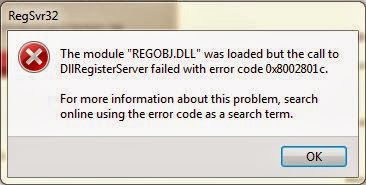 Dll register server Failed Code: 0X8002801c is missing