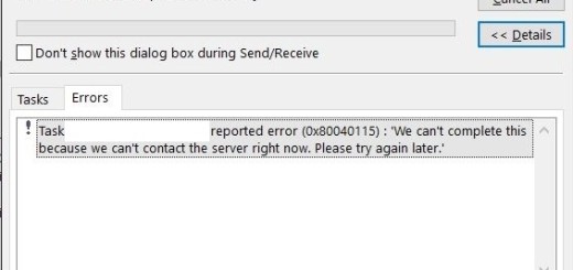 Fix error 0x80040115 - The connection to the Microsoft Exchange Server is unavailable