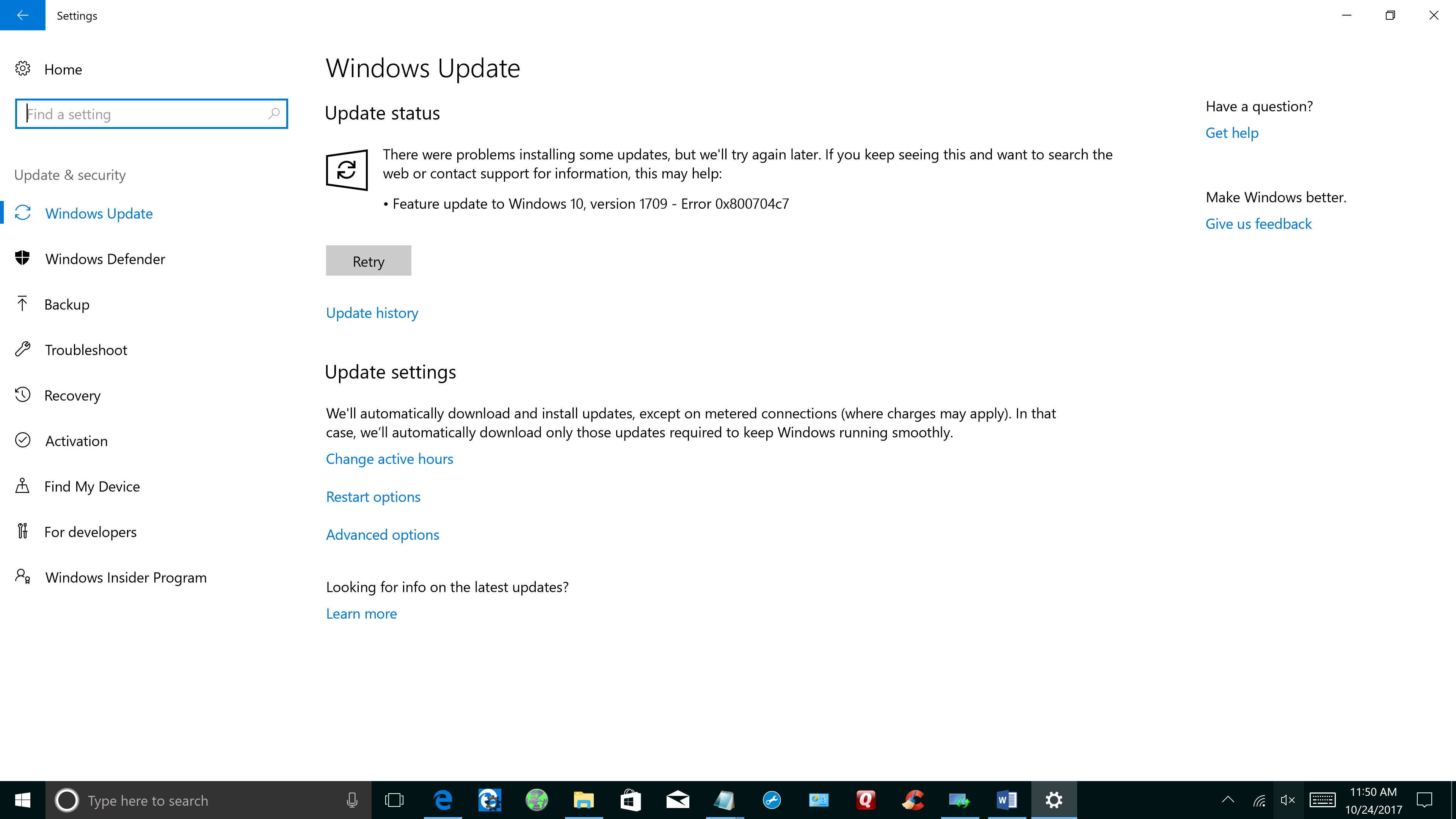 Error code 0x800704c7 - Windows Update 