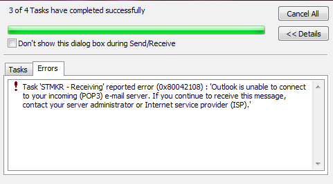 Error 0x80042108 - Microsoft Outlook