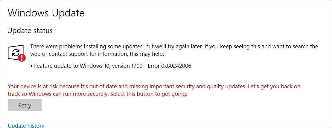 Error 0x80242006 - Windows Update