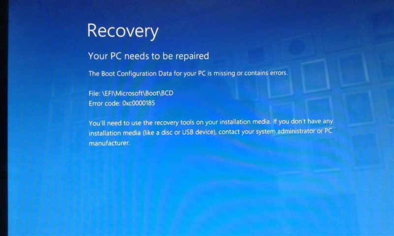 Blue Screen of Death Error Code 0xc0000185 – Earth's Lab