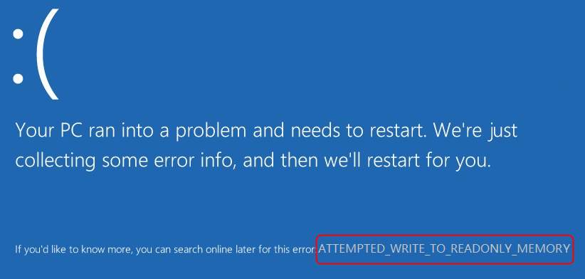 Fix Attempted_Write_to_Readonly_Memory BSOD error