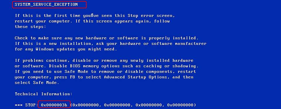 BSOD Error 0x0000003b